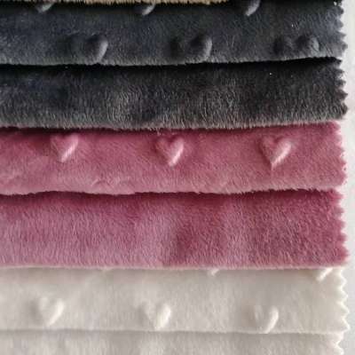 free sample Free Sample Stock Lot Super Soft Fleece Plush  Blanket Baby Cuddle Heart Minky Dot Fabric for Baby Blanket Lining